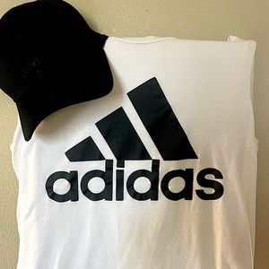 Adult small Adidas Shirt and one size fits all Adidas hat